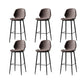Contemporary Milk Tea Shop Low Back Stool Matte Finish Leather Barstool