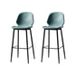 Contemporary Milk Tea Shop Low Back Stool Matte Finish Leather Barstool
