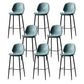 Contemporary Milk Tea Shop Low Back Stool Matte Finish Leather Barstool