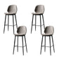 Contemporary Milk Tea Shop Low Back Stool Matte Finish Leather Barstool
