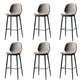 Contemporary Milk Tea Shop Low Back Stool Matte Finish Leather Barstool