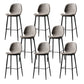 Contemporary Milk Tea Shop Low Back Stool Matte Finish Leather Barstool