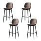 Contemporary Milk Tea Shop Low Back Stool Matte Finish Leather Barstool