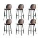 Contemporary Milk Tea Shop Low Back Stool Matte Finish Leather Barstool