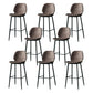 Contemporary Milk Tea Shop Low Back Stool Matte Finish Leather Barstool