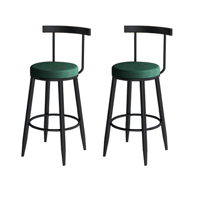 Modern Matte Finish Velvet Counter Stool Low Back Home Barstool