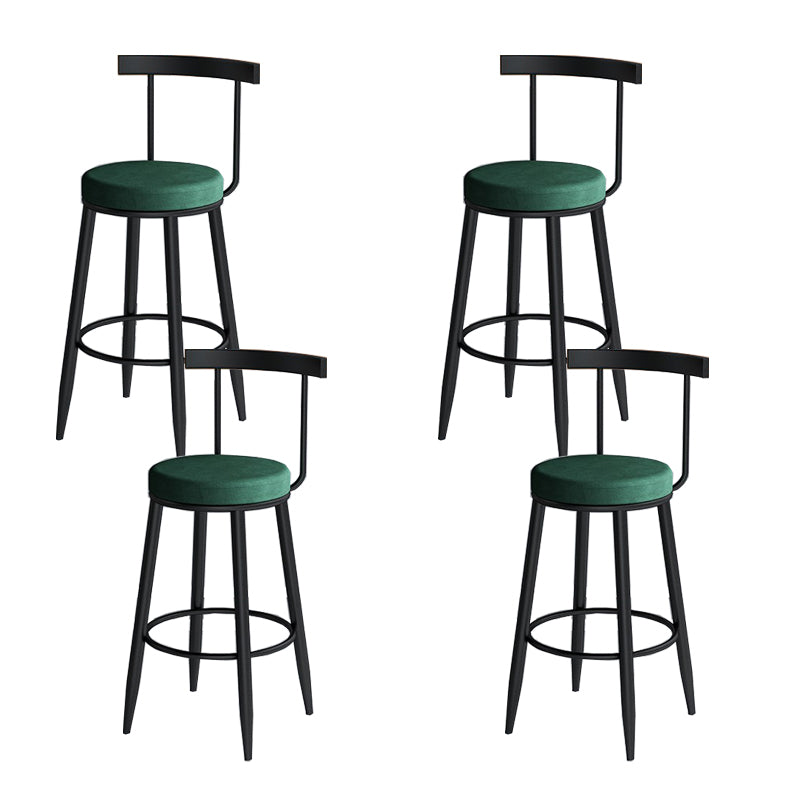 Modern Matte Finish Velvet Counter Stool Low Back Home Barstool
