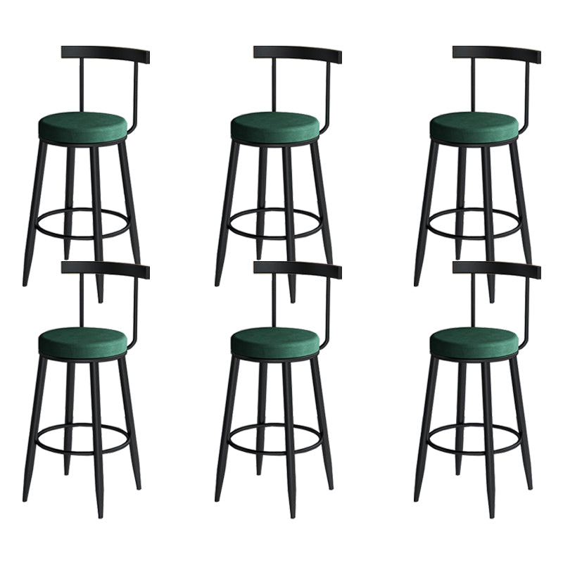 Modern Matte Finish Velvet Counter Stool Low Back Home Barstool