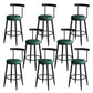 Modern Matte Finish Velvet Counter Stool Low Back Home Barstool