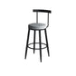 Modern Matte Finish Velvet Counter Stool Low Back Home Barstool