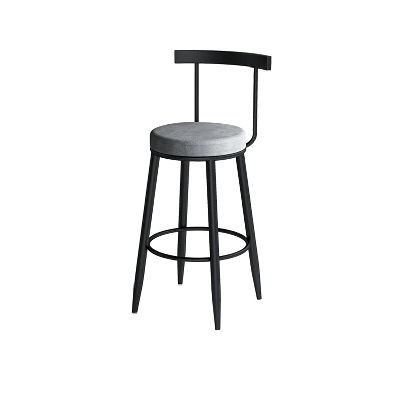 Modern Matte Finish Velvet Counter Stool Low Back Home Barstool