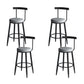 Modern Matte Finish Velvet Counter Stool Low Back Home Barstool