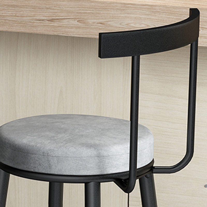 Modern Matte Finish Velvet Counter Stool Low Back Home Barstool