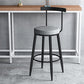 Modern Matte Finish Velvet Counter Stool Low Back Home Barstool