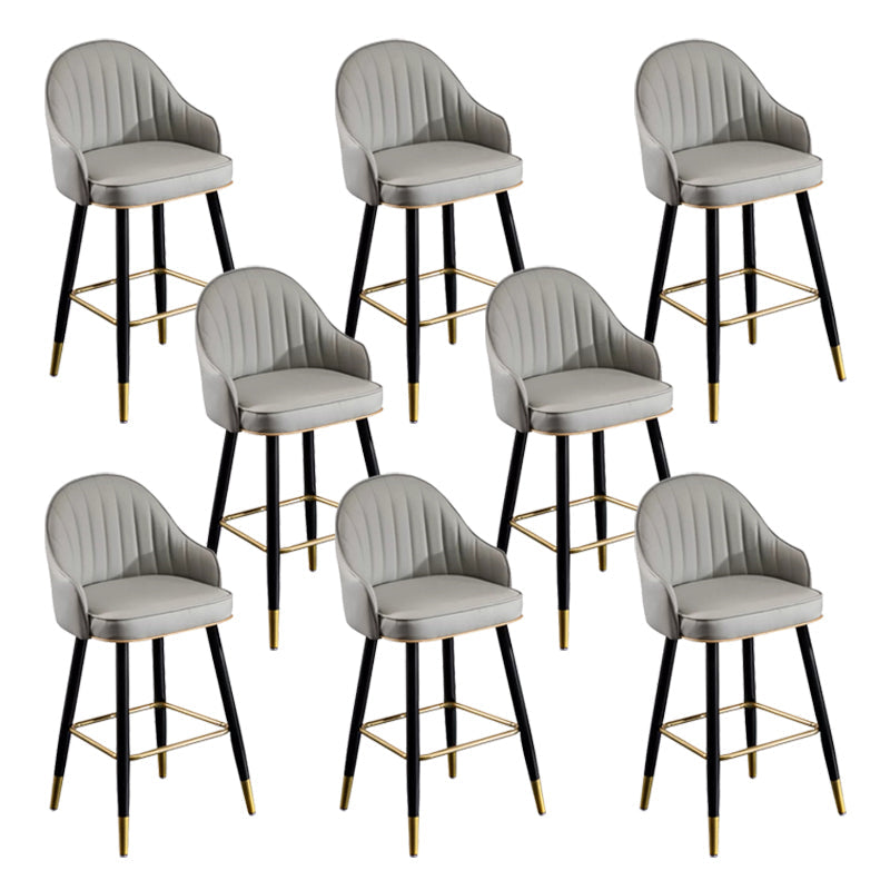 Modern Faux Leather Bar Chair Indoor Upholstered Bar Stool with Footrest