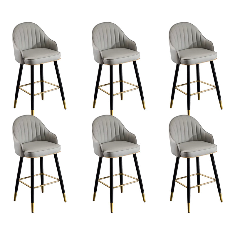 Modern Faux Leather Bar Chair Indoor Upholstered Bar Stool with Footrest