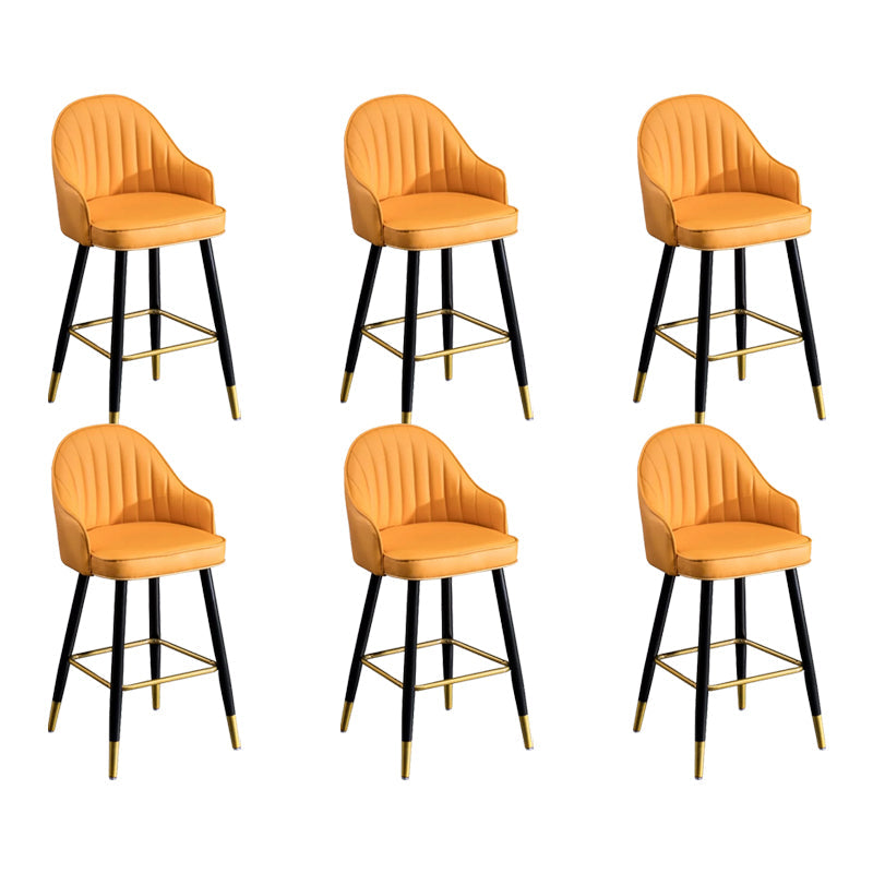 Modern Faux Leather Bar Chair Indoor Upholstered Bar Stool with Footrest