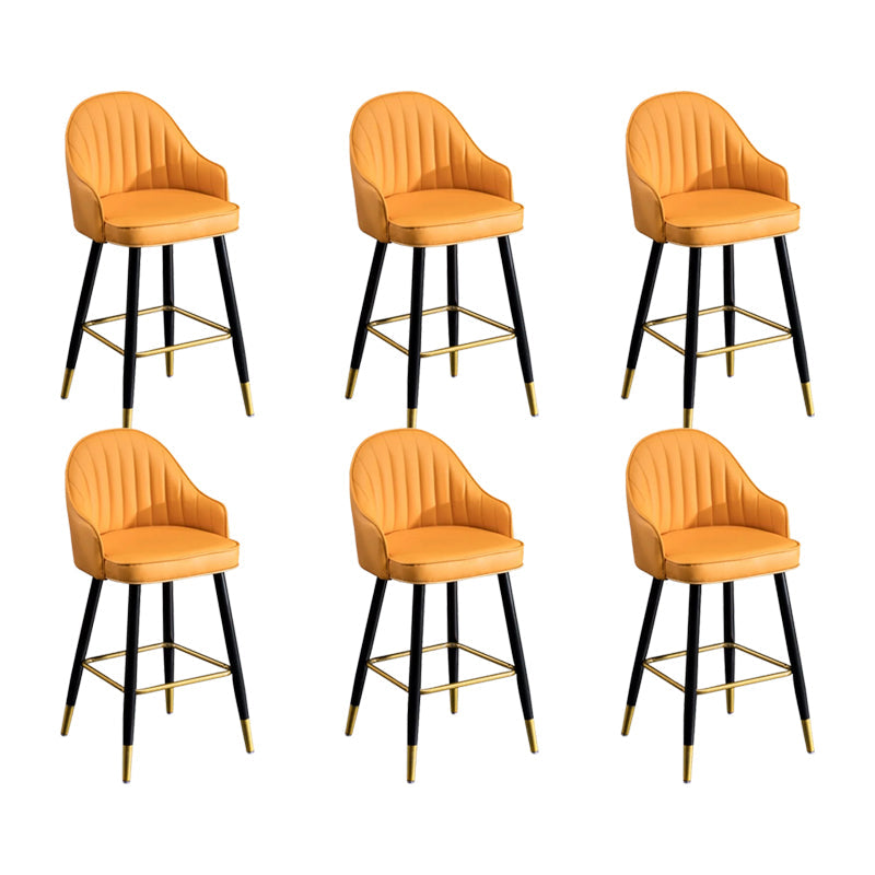 Modern Faux Leather Bar Chair Indoor Upholstered Bar Stool with Footrest