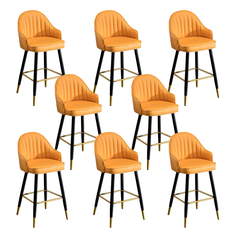 Modern Faux Leather Bar Chair Indoor Upholstered Bar Stool with Footrest