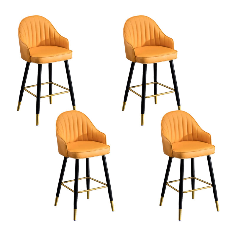 Modern Faux Leather Bar Chair Indoor Upholstered Bar Stool with Footrest