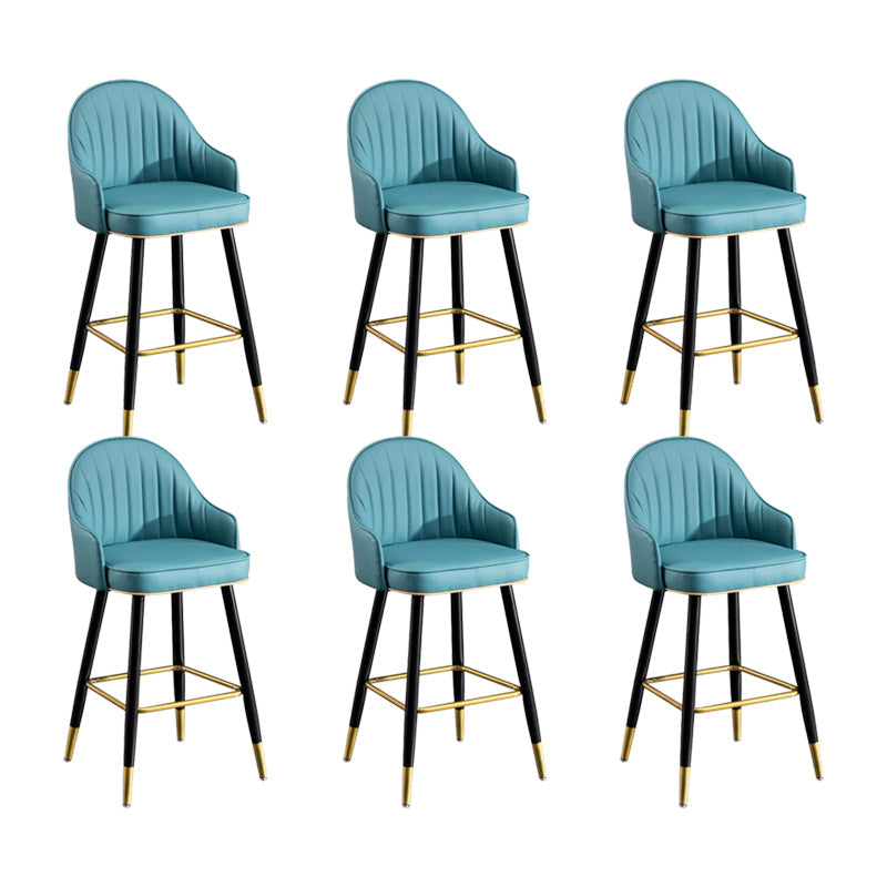 Modern Faux Leather Bar Chair Indoor Upholstered Bar Stool with Footrest