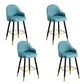 Modern Faux Leather Bar Chair Indoor Upholstered Bar Stool with Footrest