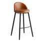 Faux Leather Armless Bar Stool Industrial Low Back Bar Chair with Metal Footrest Coffee 1 Piece Clearhalo 'Bar Furniture' 'Bar Stools' 'bar_stools' 'furn' 'furn_bar_stools' 'Furniture' 'Kitchen & Dining Furniture' 5778370