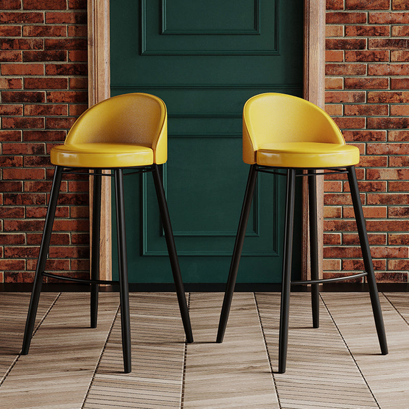 Faux Leather Armless Bar Stool Industrial Low Back Bar Chair with Metal Footrest Clearhalo 'Bar Furniture' 'Bar Stools' 'bar_stools' 'furn' 'furn_bar_stools' 'Furniture' 'Kitchen & Dining Furniture' 5778371
