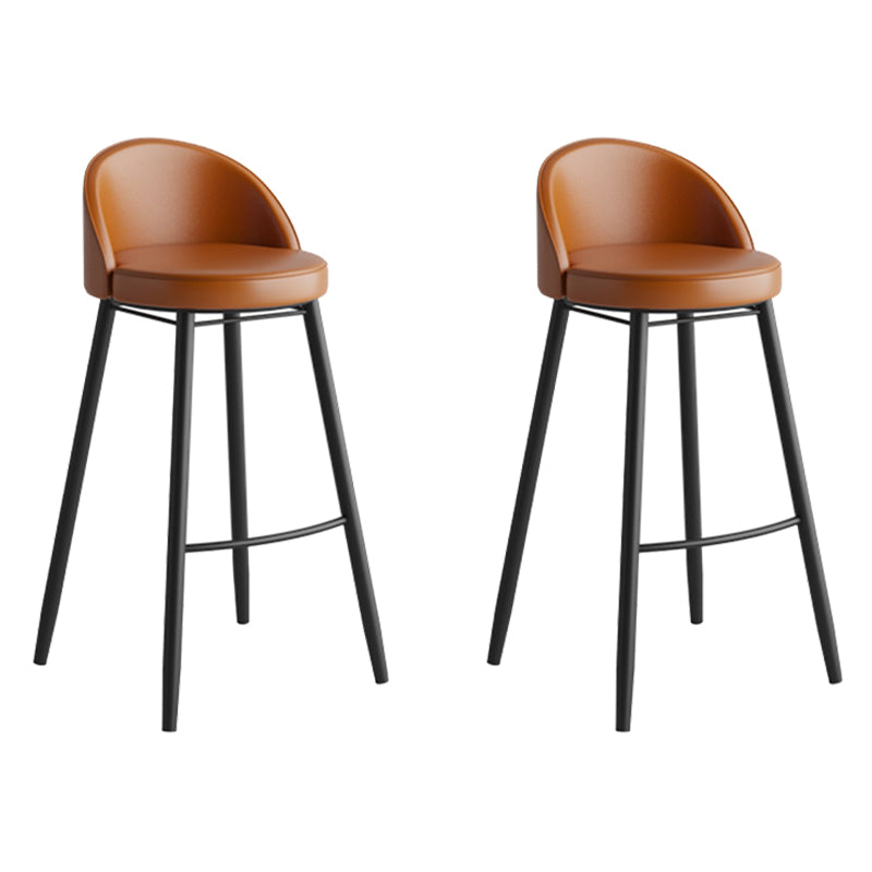 Faux Leather Armless Bar Stool Industrial Low Back Bar Chair with Metal Footrest Coffee 2 Piece Set Clearhalo 'Bar Furniture' 'Bar Stools' 'bar_stools' 'furn' 'furn_bar_stools' 'Furniture' 'Kitchen & Dining Furniture' 5778372