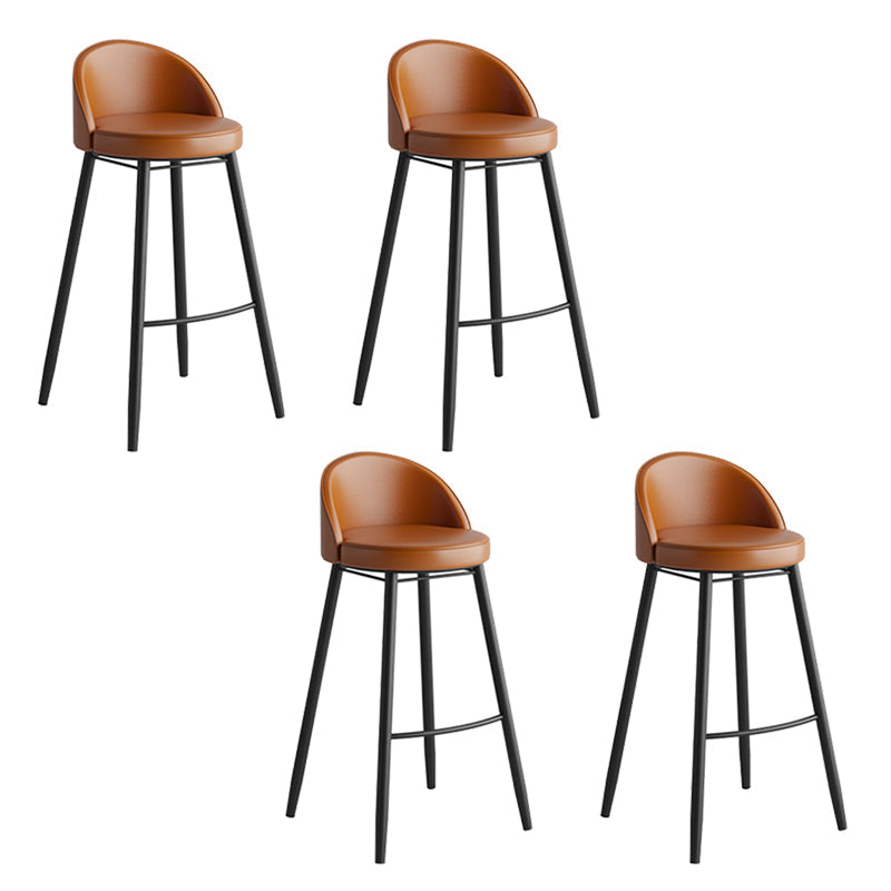 Faux Leather Armless Bar Stool Industrial Low Back Bar Chair with Metal Footrest Coffee 4 Piece Set Clearhalo 'Bar Furniture' 'Bar Stools' 'bar_stools' 'furn' 'furn_bar_stools' 'Furniture' 'Kitchen & Dining Furniture' 5778374