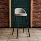 Faux Leather Armless Bar Stool Industrial Low Back Bar Chair with Metal Footrest Grey 1 Piece Clearhalo 'Bar Furniture' 'Bar Stools' 'bar_stools' 'furn' 'furn_bar_stools' 'Furniture' 'Kitchen & Dining Furniture' 5778375