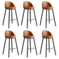 Faux Leather Armless Bar Stool Industrial Low Back Bar Chair with Metal Footrest Coffee 6 Piece Set Clearhalo 'Bar Furniture' 'Bar Stools' 'bar_stools' 'furn' 'furn_bar_stools' 'Furniture' 'Kitchen & Dining Furniture' 5778376