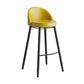 Faux Leather Armless Bar Stool Industrial Low Back Bar Chair with Metal Footrest Yellow 1 Piece Clearhalo 'Bar Furniture' 'Bar Stools' 'bar_stools' 'furn' 'furn_bar_stools' 'Furniture' 'Kitchen & Dining Furniture' 5778379