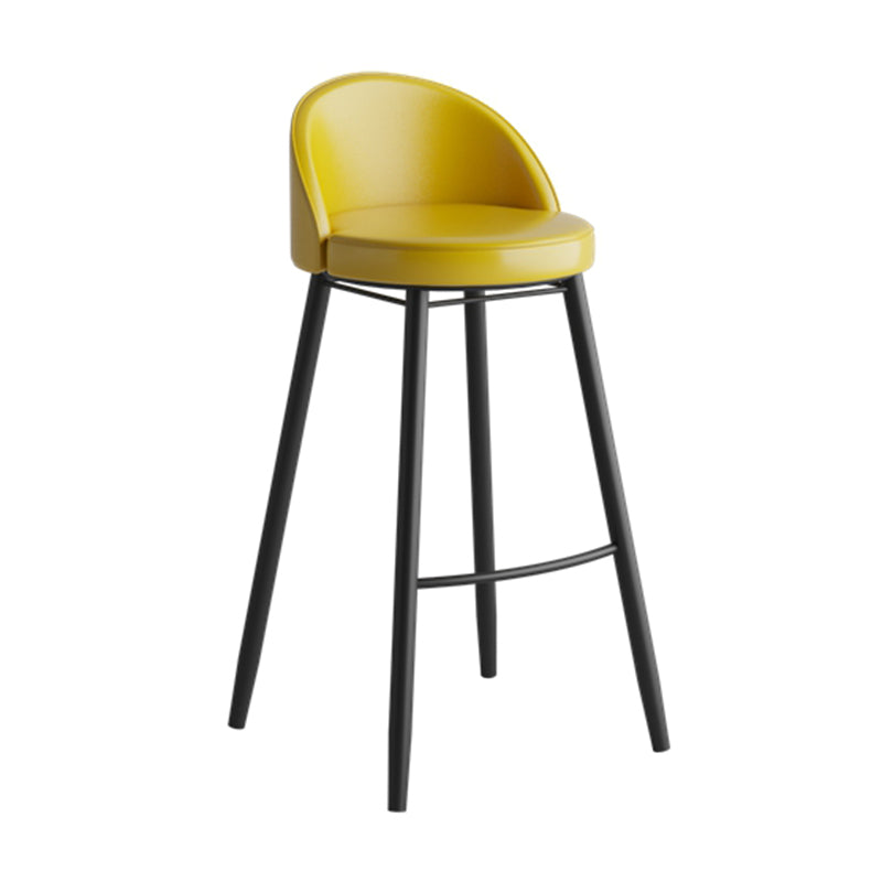 Faux Leather Armless Bar Stool Industrial Low Back Bar Chair with Metal Footrest Yellow 1 Piece Clearhalo 'Bar Furniture' 'Bar Stools' 'bar_stools' 'furn' 'furn_bar_stools' 'Furniture' 'Kitchen & Dining Furniture' 5778379
