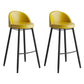 Faux Leather Armless Bar Stool Industrial Low Back Bar Chair with Metal Footrest Yellow 2 Piece Set Clearhalo 'Bar Furniture' 'Bar Stools' 'bar_stools' 'furn' 'furn_bar_stools' 'Furniture' 'Kitchen & Dining Furniture' 5778382