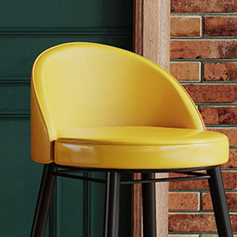 Faux Leather Armless Bar Stool Industrial Low Back Bar Chair with Metal Footrest Clearhalo 'Bar Furniture' 'Bar Stools' 'bar_stools' 'furn' 'furn_bar_stools' 'Furniture' 'Kitchen & Dining Furniture' 5778383