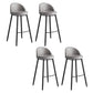 Faux Leather Armless Bar Stool Industrial Low Back Bar Chair with Metal Footrest Grey 4 Piece Set Clearhalo 'Bar Furniture' 'Bar Stools' 'bar_stools' 'furn' 'furn_bar_stools' 'Furniture' 'Kitchen & Dining Furniture' 5778391