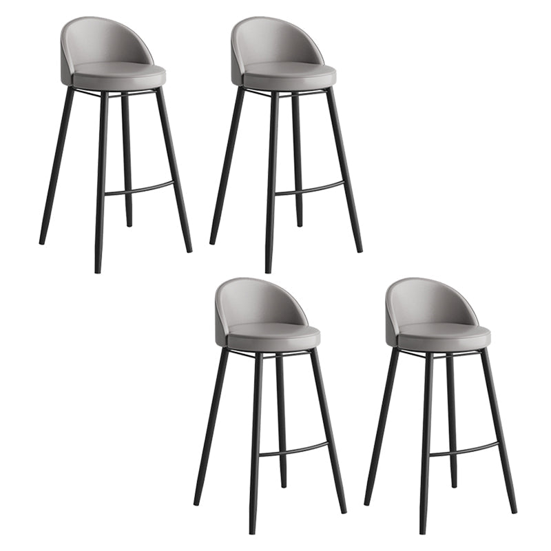 Faux Leather Armless Bar Stool Industrial Low Back Bar Chair with Metal Footrest Grey 4 Piece Set Clearhalo 'Bar Furniture' 'Bar Stools' 'bar_stools' 'furn' 'furn_bar_stools' 'Furniture' 'Kitchen & Dining Furniture' 5778391