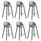 Faux Leather Armless Bar Stool Industrial Low Back Bar Chair with Metal Footrest Grey 6 Piece Set Clearhalo 'Bar Furniture' 'Bar Stools' 'bar_stools' 'furn' 'furn_bar_stools' 'Furniture' 'Kitchen & Dining Furniture' 5778392
