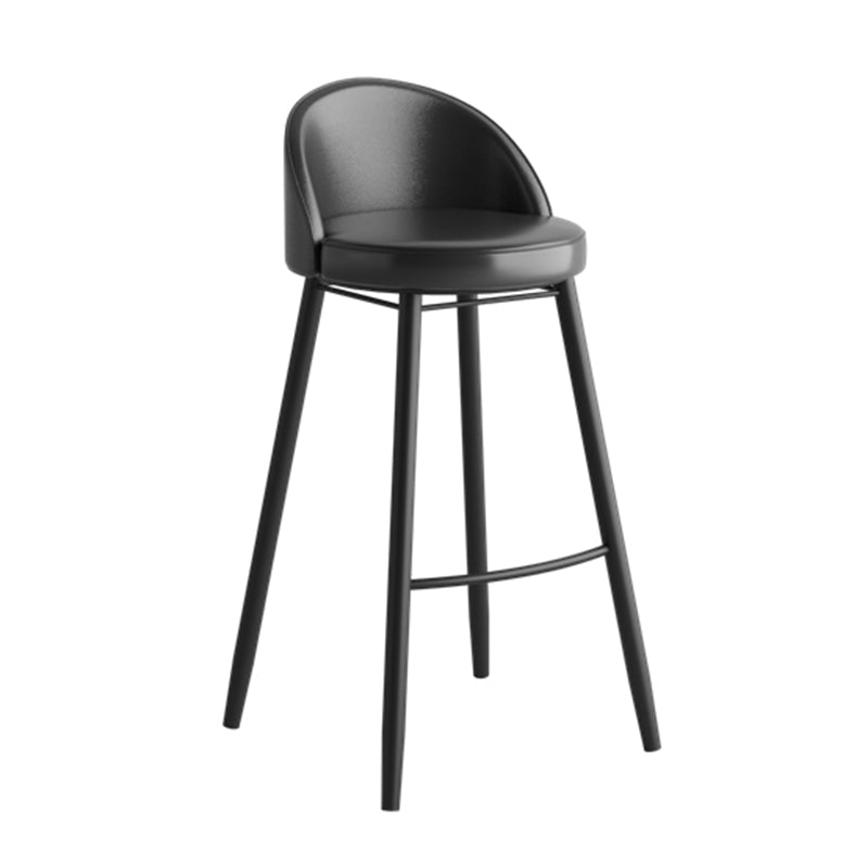 Faux Leather Armless Bar Stool Industrial Low Back Bar Chair with Metal Footrest Black 1 Piece Clearhalo 'Bar Furniture' 'Bar Stools' 'bar_stools' 'furn' 'furn_bar_stools' 'Furniture' 'Kitchen & Dining Furniture' 5778394