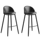 Faux Leather Armless Bar Stool Industrial Low Back Bar Chair with Metal Footrest Black 2 Piece Set Clearhalo 'Bar Furniture' 'Bar Stools' 'bar_stools' 'furn' 'furn_bar_stools' 'Furniture' 'Kitchen & Dining Furniture' 5778395