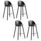 Faux Leather Armless Bar Stool Industrial Low Back Bar Chair with Metal Footrest Black 4 Piece Set Clearhalo 'Bar Furniture' 'Bar Stools' 'bar_stools' 'furn' 'furn_bar_stools' 'Furniture' 'Kitchen & Dining Furniture' 5778396