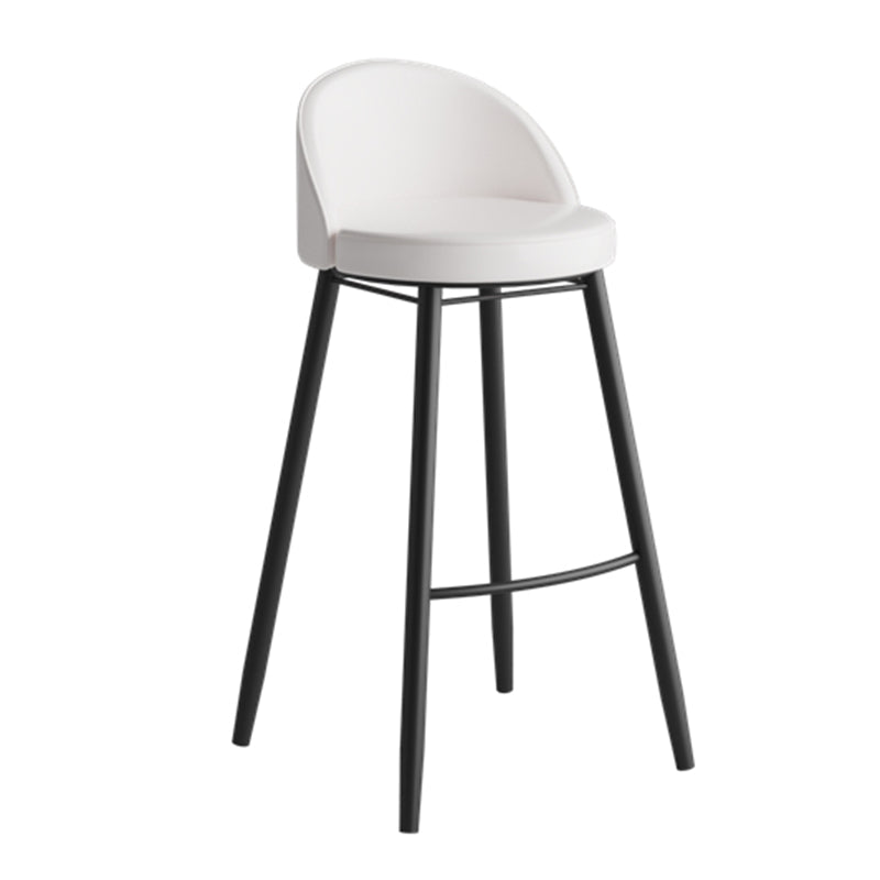 Faux Leather Armless Bar Stool Industrial Low Back Bar Chair with Metal Footrest White 1 Piece Clearhalo 'Bar Furniture' 'Bar Stools' 'bar_stools' 'furn' 'furn_bar_stools' 'Furniture' 'Kitchen & Dining Furniture' 5778399
