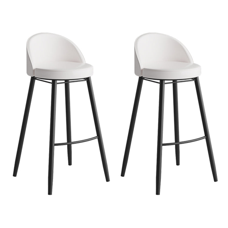 Faux Leather Armless Bar Stool Industrial Low Back Bar Chair with Metal Footrest White 2 Piece Set Clearhalo 'Bar Furniture' 'Bar Stools' 'bar_stools' 'furn' 'furn_bar_stools' 'Furniture' 'Kitchen & Dining Furniture' 5778400