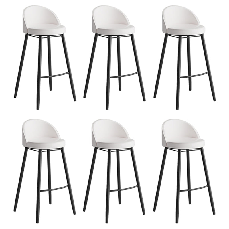Faux Leather Armless Bar Stool Industrial Low Back Bar Chair with Metal Footrest White 6 Piece Set Clearhalo 'Bar Furniture' 'Bar Stools' 'bar_stools' 'furn' 'furn_bar_stools' 'Furniture' 'Kitchen & Dining Furniture' 5778402
