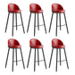 Faux Leather Armless Bar Stool Industrial Low Back Bar Chair with Metal Footrest Red 6 Piece Set Clearhalo 'Bar Furniture' 'Bar Stools' 'bar_stools' 'furn' 'furn_bar_stools' 'Furniture' 'Kitchen & Dining Furniture' 5778407
