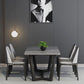 Grey Designer 1/2/5/6/7 Pieces Dining Table Set Rectangle Stone Dinette Set 5 Pieces: Table, 4 Chairs Clearhalo 'Dining Room Sets' 'Dining Tables & Seating' 'dining_room_set' 'furn' 'furn_dining_room_set' 'Furniture' 'Kitchen & Dining Furniture' 5778411