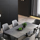 Grey Designer 1/2/5/6/7 Pieces Dining Table Set Rectangle Stone Dinette Set Clearhalo 'Dining Room Sets' 'Dining Tables & Seating' 'dining_room_set' 'furn' 'furn_dining_room_set' 'Furniture' 'Kitchen & Dining Furniture' 5778418
