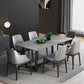 Grey Designer 1/2/5/6/7 Pieces Dining Table Set Rectangle Stone Dinette Set Clearhalo 'Dining Room Sets' 'Dining Tables & Seating' 'dining_room_set' 'furn' 'furn_dining_room_set' 'Furniture' 'Kitchen & Dining Furniture' 5778422