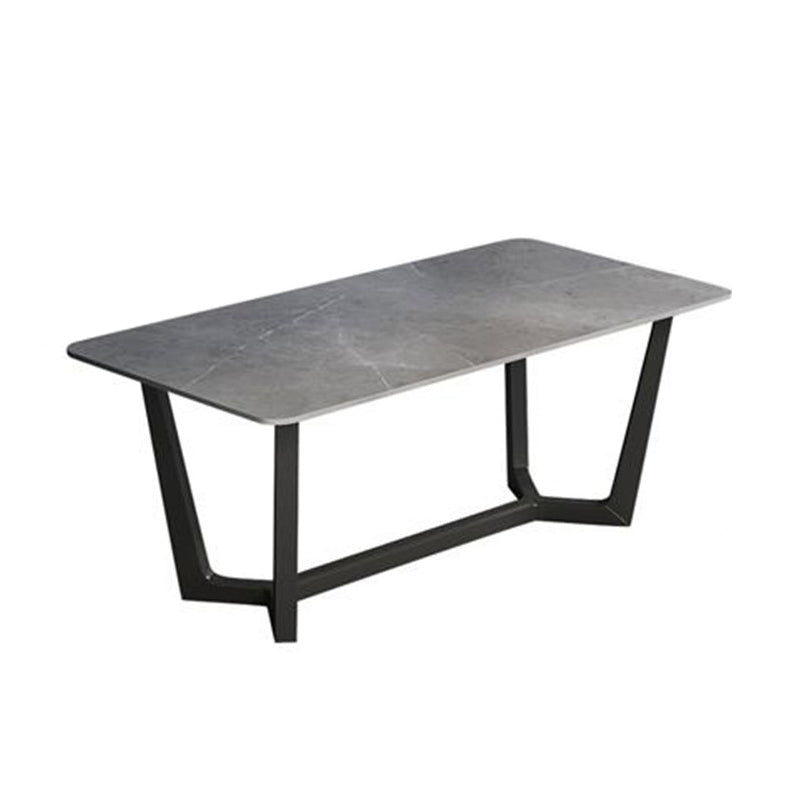 Grey Designer 1/2/5/6/7 Pieces Dining Table Set Rectangle Stone Dinette Set Clearhalo 'Dining Room Sets' 'Dining Tables & Seating' 'dining_room_set' 'furn' 'furn_dining_room_set' 'Furniture' 'Kitchen & Dining Furniture' 5778425